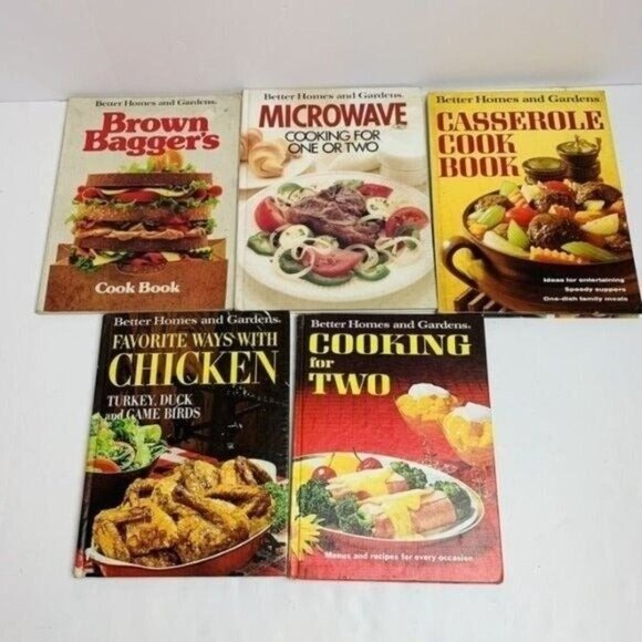 Vintage Better Homes Gardens Cookbooks Lot of 5 Hardcover Brown Baggers Chicken - Picture 2 of 8